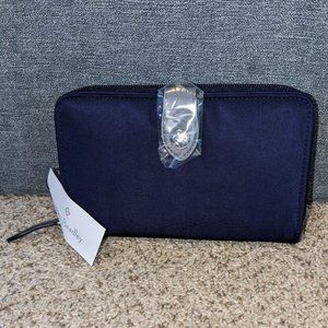 Vera Bradley Classic Navy Midtown RFID Snaptab Wallet NWT